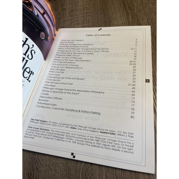 Pittsburgh Vintage Grand Prix Race Program 1989 Classic Autos Morgan Jaguar - Picture 5 of 16